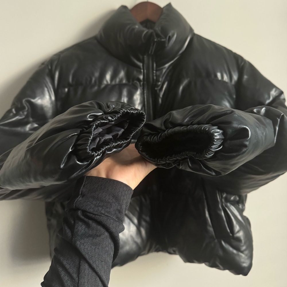 SHEIN Zip Up PU Leather Padded Coat - Size M - Picture 6 of 11